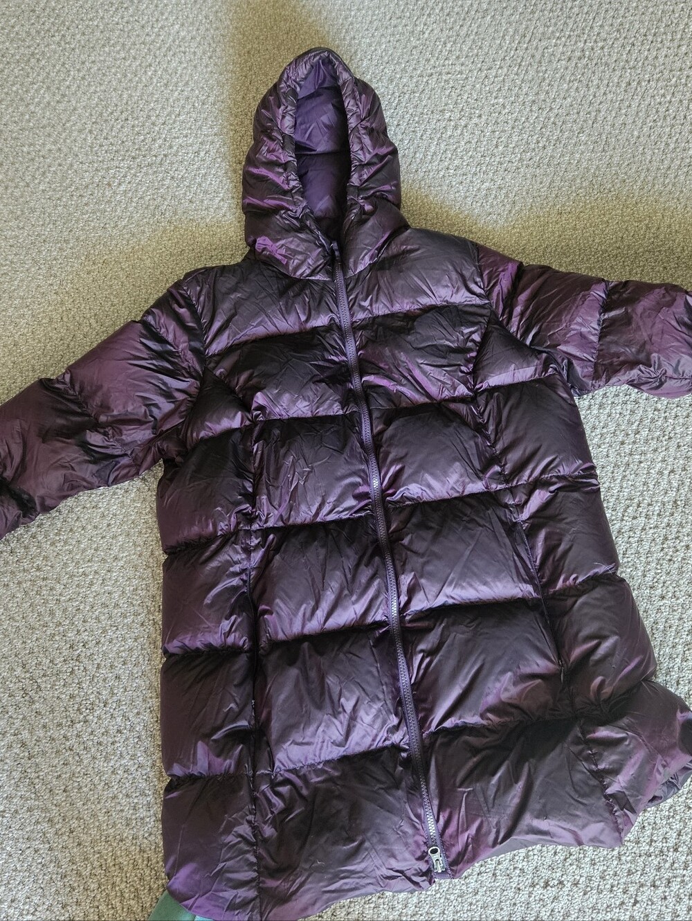 Purple Quilted Hooded Puffer Coat - Eddie Bauere